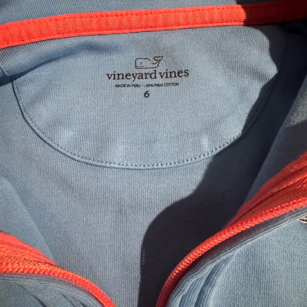 Vineyard Vines Light Blue Boys Quarter Zip - Picture 3 of 4